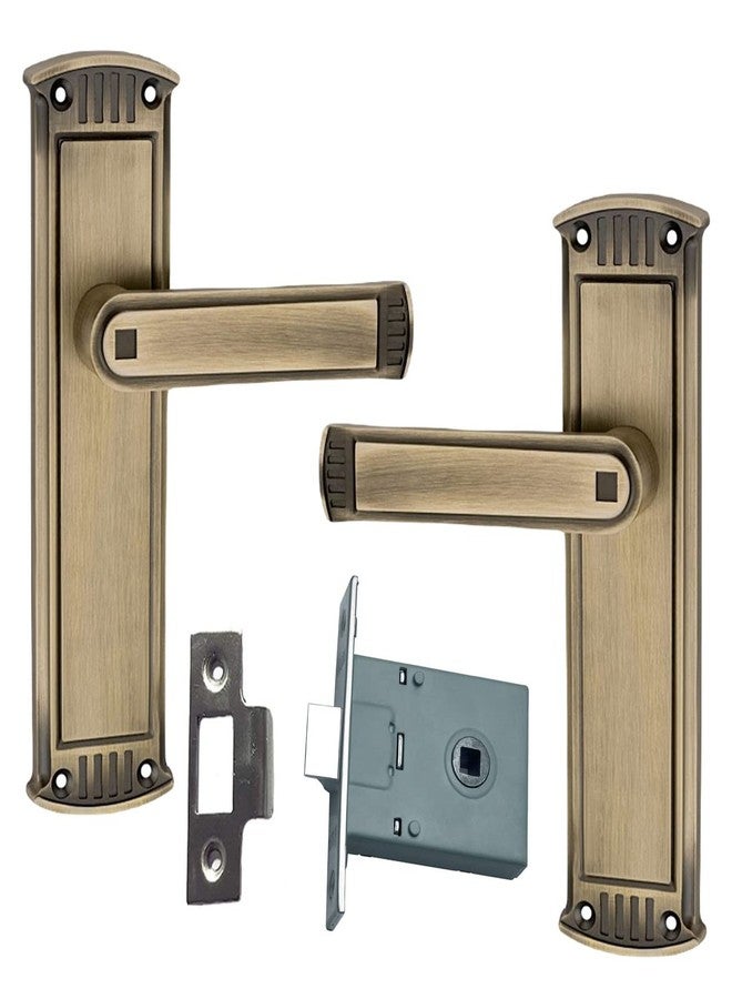 Atom Keyless Door Lock for Bathoom, Kitchen, Toilet, Brass Antique Finish | Heavy Duty Door Handle Without Key for House Hotel Office(O40CLOSED) - Image 2